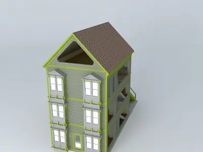 Row House Free 3D model purchase
