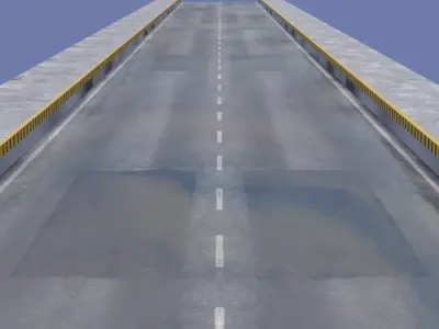 Road 3D model empty with no cars Free 3D model