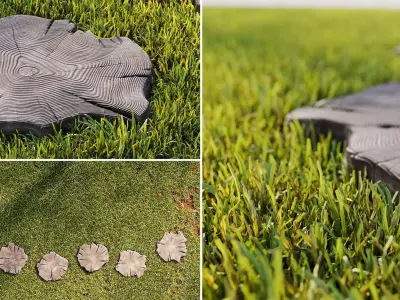 Grass and Pedestrian - PBR - 4K - LowPoly Low-poly 3D model