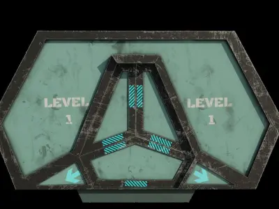 Scifi Door with door frame Free low-poly 3D model