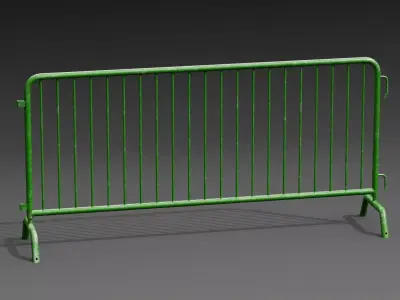 Steel Barrier PBR Game-Ready Low-poly 3D model