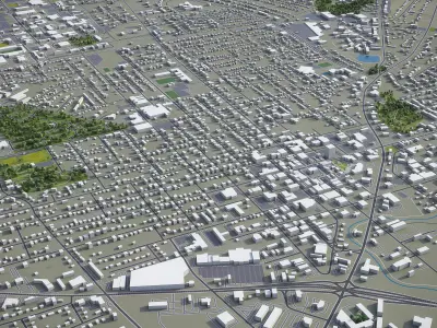 Murfreesboro - 3D City Model Low-poly 3D model