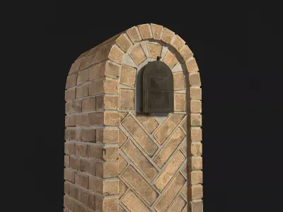 Brick Mailbox Low-poly 3D model