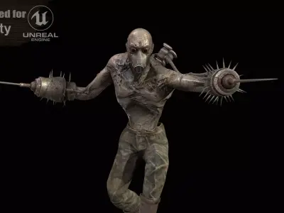 ZombieMutant Low-poly 3D model