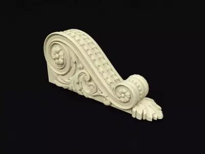 pilaster ornate door handle 3D model