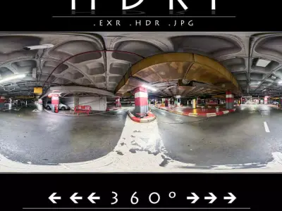 HDRI 022  Underground Parking Garage Texture