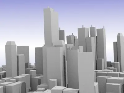City center Low-poly 3D model