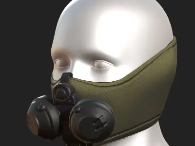 Gas mask respirator scifi futuristic 3d model  Low-poly 3D model