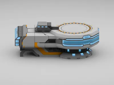 Sci-Fi Military Building - Surveillance Center Low-poly 3D model