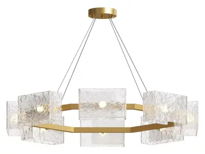 Ripple Glass Round Chandelier 3D model