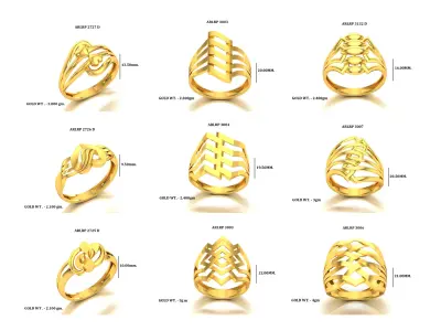 LIGHT WEIGHT RINGS LOT 3D MODEL 3D print model
