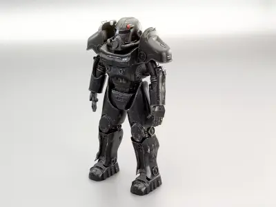 Post Apocalyptic Power Armor Black 3D model
