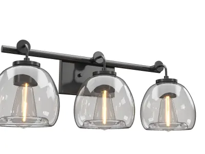 Caisson 3-Light Bathroom Vanity Wall Light 3D model