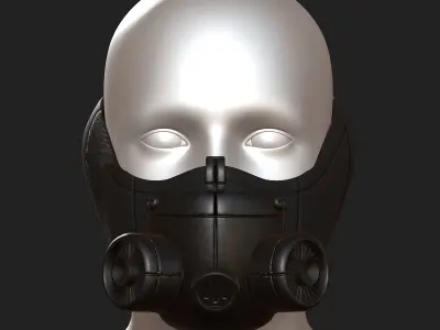 Gas mask respirator scifi futuristic 3d Artist  Low-poly 3D model