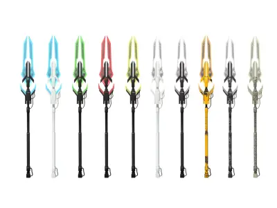 10 SciFi War Spears A Collection - Character Design Fashion 3D Model Pack