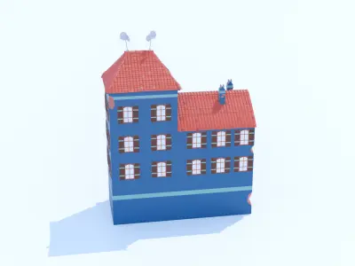 Italian Building number 12 Lowpoly Low-poly 3D model