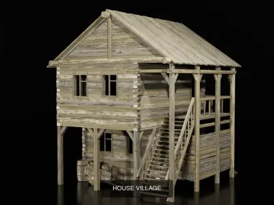 Constructor village houses 3D Model Pack