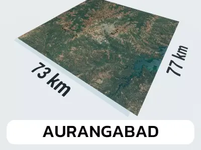 Aurangabad India City Landscape 3D Model 3D model