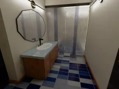 Basic Apartment Model Bedroom Bath Office Free low-poly 3D model