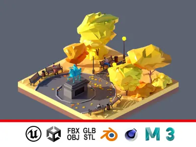 land 48A Low-poly 3D model