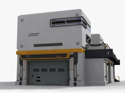 Factory Sci-Fi Industrial x22 Low-poly 3D model