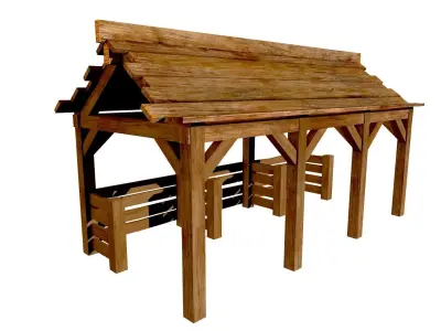 Horse Stable Game Ready Low-poly 3D model