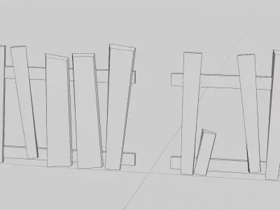 Wooden fence Game Assets item7 Low-poly 3D model