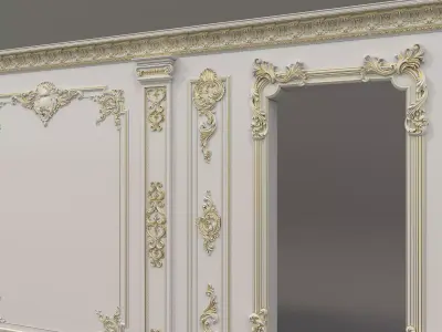 Wall Molding in Classic French style 24 3D model