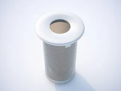 Trash bin made of metal mesh 3D model