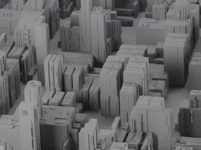 PACK OF Buildings Low-poly 3D model Low-poly 3D model