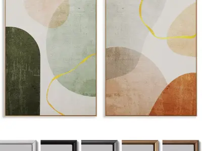 Abstract Painting Frame set 05 3D model buy