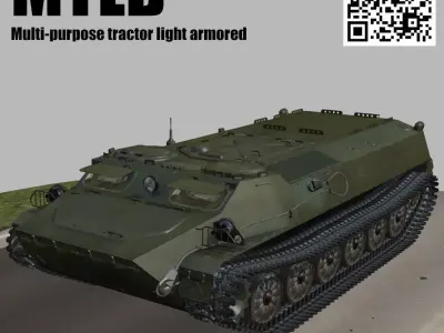 MTLB Russian multi-purpose tractor light armored Low-poly 3D model