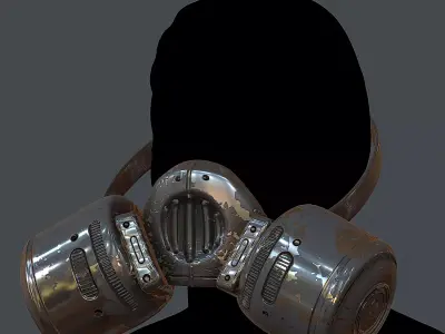 Gas mask helmet 3d model scifi Low-poly  Low-poly 3D model 484