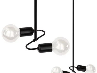Black s lamp with two balls 3D model