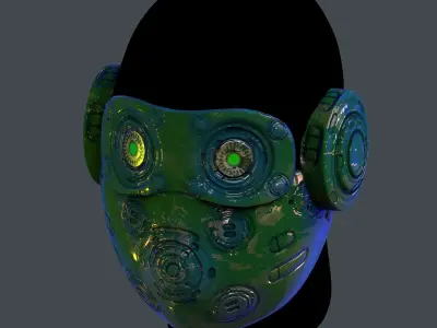 Gas mask helmet scifi Low-poly character art game space Low-poly Low-poly 3D model shop