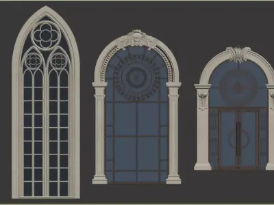 European-style doors and windows 3D model
