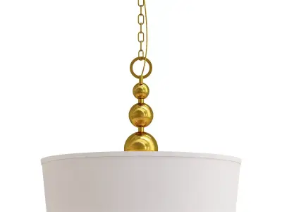 hinkley pendant light with drum shade and gold accents 3D model