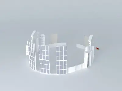 Oval Office Panelling Doors Windows and Shelves Free 3D model