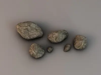 Detailed Rocks Low-poly 3D model