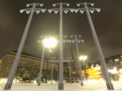 Concrete Electricity Pole without Ladder - Object  057  Low-poly 3D model