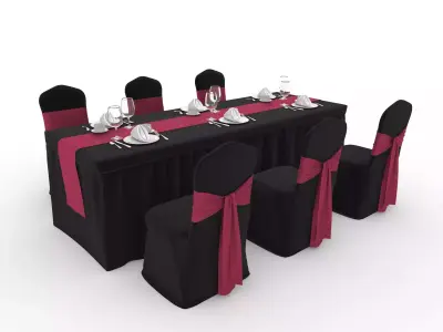 Collection Banquet Table and Chair 41 3D Model Pack