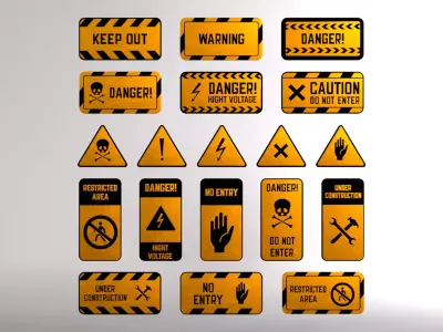 Street Signs Low-poly 3D model