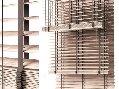 Wooden Blinds Set 45 3D model
