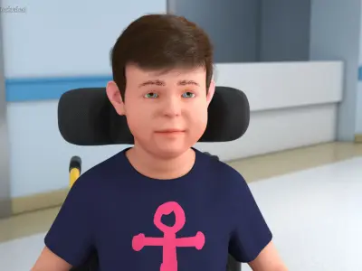  Child in Cerebral Palsy Wheelchair Fur 