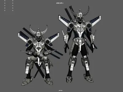 Magic Knight Rayearth Mecha Warriors  Anime Character Blaze 3D model