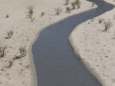 Desert River Generator Low-poly 3D model