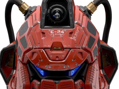 Sci-Fi Helmet E-24 Low-poly 3D model