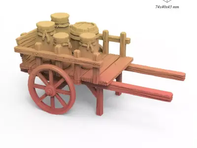 Cart with Goods Free 3D print model