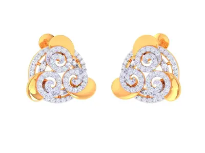 Beauty of Sterling Silver Earrings 3D print model