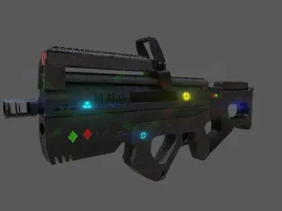 Sci - fi PUBG PBR Gun game ready asset Low-poly 3D model
